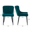 2/4/6 Pcs Dining Chairs Set Velvet Padded Seat Metal Legs Kitchen Armchair Home