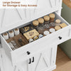 Kitchen Storage Cupboard White 181cm Sideboard Cabinet Doors Drawer Tall Unit