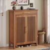 Shoe Cabinet 5-Tier Shoe Storage Rack Organizer with Louvered Doors and Drawer