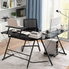 L-Shaped Computer Desk Home Office Corner Workstation w/ Movable Host Stand