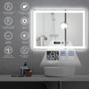 Rectangle LED Demister Bathroom Mirror 3 Color Lights Illuminate Touch Sensor