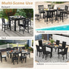 Patio Expandable Dining Table Adjustable Rectangular All Weather Aluminum Table