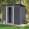Galvanised Metal Garden Storage Shed Apex Pent Roof Window Frame Shed Anthracite