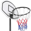 Basketball Hoop System Portable 1.9-2.5M Height-Adjustable Basketball Goal Black