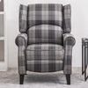 Recliner Armchair Lounge Sleeper Sofa Chair Fireside Fabric Tartan