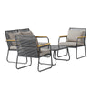 4 Seater Garden Corner Sofa Set Metal Furniture Outdoor Patio Table & Chair Kit