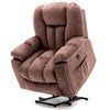 Electric Power Massage Lift Cinema Recliner Velvet Riser Heated Chair Sofa Brown