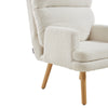 Recliner Armchair w/ Footstool Lambswool Upholstered Accent Chair Living Bedroom