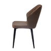 Set of 2 Faux PU Leather Brown Chairs Seat Dining Room Restaurant with Metal Leg