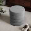 Large Round Footstool Vanity Dressing Table Stool Makeup Chair Grey Teddy Plush