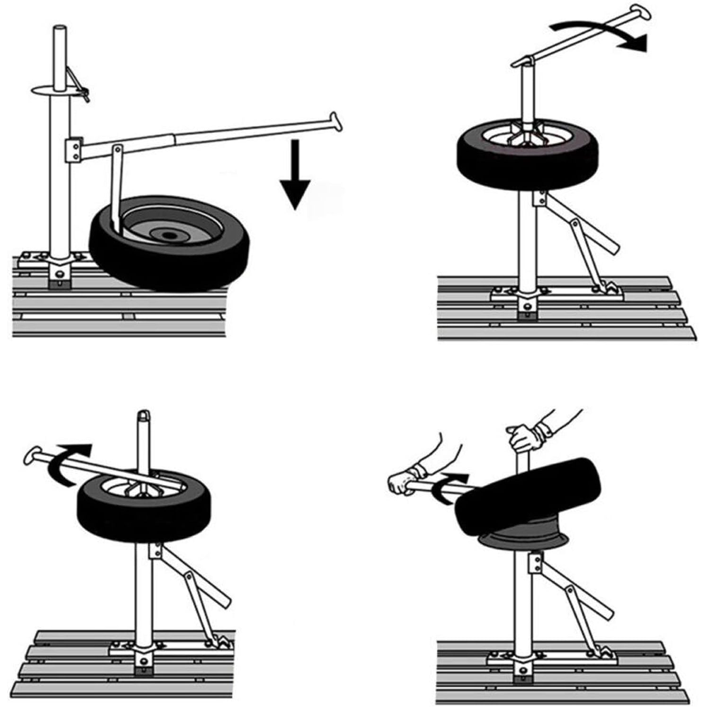 TIRE CHANGER MANUAL PORTABLE TYRE MECHANICS WORKSHOP BEAD BREAKER TIRE ...