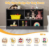 Storage Cube Wooden Bookcase 2 Tier Open Display Shelf Storage Cabinet-Grey