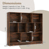 10-Cube Bookshelf 120 CM Wood Display Shelf with 2 Anti-Tipping Kits