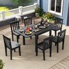Patio Expandable Dining Table Adjustable Rectangular All Weather Aluminum Table