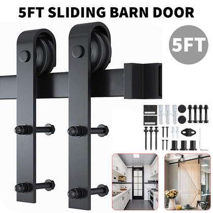5ft Sliding Door Track Barn Door Hardware Set Kit Modern Internal Wooden Door