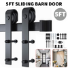 5ft Sliding Door Track Barn Door Hardware Set Kit Modern Internal Wooden Door