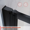 Over Bath Shower Screen 4 Folding Black Frame Safety Clear Glass Panel 1000x1400