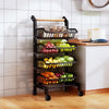3/4/5 Tier Kitchen Trolley Storage Rack Cart Slim Rolling Trolley W/ Wheels
