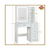 Modern Vanity Dressing Table with LED Light Mirror Storage Shelves & 4 Drawers