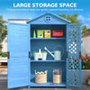 GARDEN SHED WOODEN OUTDOOR TOOL STORAGE SHED,COMPACT UTILITY SENTRY UNIT BLUE