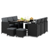 Outdoor Conversation Furniture Set w/ Ottomans-Grey