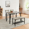 Dining Table and 2 Chairs with Bench,Breakfast Dining Table and Chairs Set 4pcs