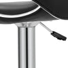 Set of 2 Faux Leather Chrome Bar Stools Swivel & Gas Lift, Foot Rest Pub Chair
