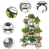 9 Pot Metal Plant Stand Home Outdoor Garden Flower Pot Shelf Display Rack