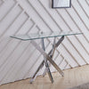 Hallway Glass Console Table Entryway Living Room Side End Table Desk Chrome Base