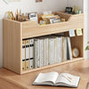Wooden Bookshelf Rack Desk Filing Holder Organizer Rack Tabletop Bookcase Holder