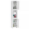 Bathroom Floor Storage Cabinet with Mirror and 2 Doors 6 Shelves Tallboy Unit