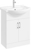 Bathroom Sink Vanity Cabinet Large Ceramic Basin Soft Close Storage White Floor