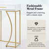Console Side Table with 2 Drawers Metal Frame, Entryway Hallway Furniture, White