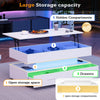 LED COFFEE TABLE WITH LIFT TOP AND STORAGE DRAWERS LIVING ROOM FURNITURE WHITE