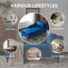 Upholstered Lounge Sofa with Armrest Chaise Sofa with Storage and Pillow Blue