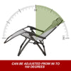 1X Heavy Duty Zero Gravity Chair Folding Lounge Beach Outdoor Square Frame