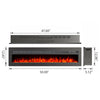 Electric Black 50" Wall Fireplace LED Wall Inset Into Fire with Freestanding Leg