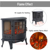 Electric Stove 3-Side Panoramic Fireplace LED Flame Effect Burner Log Stove Heat