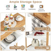 Rolling Kitchen Storage Trolley Cart Cupboard Island Shelves W/ Drawer &Handle