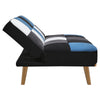 Fabric Sofa Bed 3 Seater Couch Adjustable Grey Blue Patchwork Recliner Chairs UK