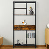 Vertical Bookcase Bookshelf Ladder Shelf Display Storage Rack Shelf w/ 2 Drawers
