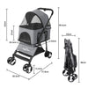 Large Pet Stroller Pushchair Folding Dog Cat Walk Travel Carrier with Rain Cover