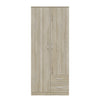 Oak 2 Door 2 Drawer Wardrobe with Hanging Rail Wooden Clothes Storage Cupboard