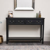 Large Black 2 Drawer Console Table storage shelf vintage furniture hallway