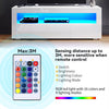 White 120cm TV Unit Cabinet Stand Storage Set High Gloss with LED Lights Drawers