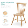 Set of 5 Solid Wood Windsor Spindle Back Dining Chairs Rectangular Dining Table