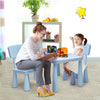 3 Piece Kids Table and Chair Set Toddler Activity Desk and Chairs-Blue