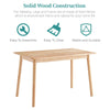 Rectangular 100% Solid Rubberwood Dining Table Round Edge Dining Room Kitchen