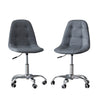 Cushioned Computer Desk Office Chair Chrome Legs Lift Swivel Adjustable Height