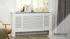 Extendable Radiator Cover Cabinet Shelving Slatted Design MDF White Home Office